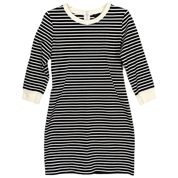 Theory Zamion Striped Dress Womens 8 Preppy Tenniscore Sporty Summer Blue White - Picture 1 of 12